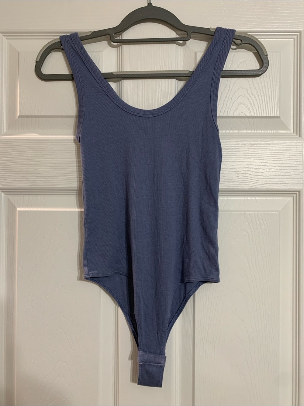 Forever 21 Slate Blue Ribbed Tank Bodysuit